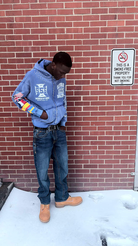 Blue 555 Glowbal Hoodie