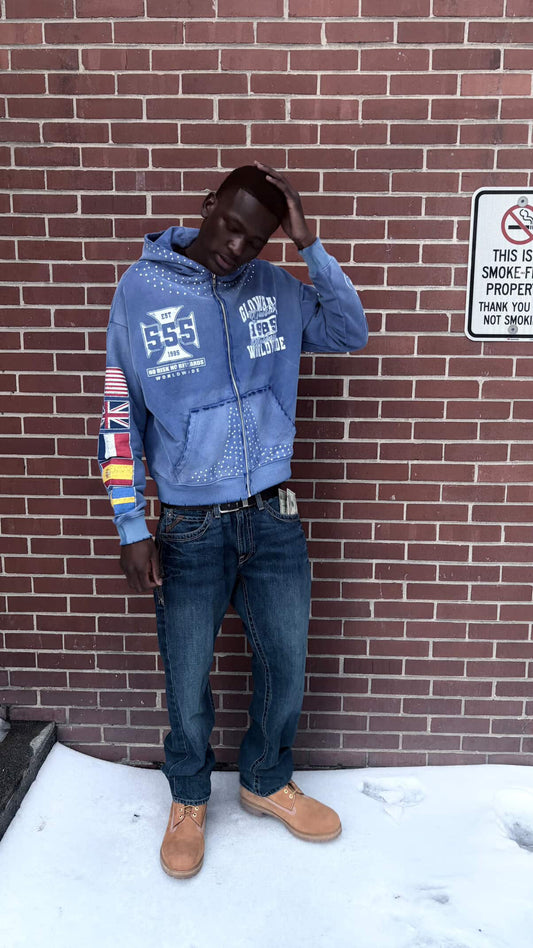 Blue 555 Glowbal Hoodie