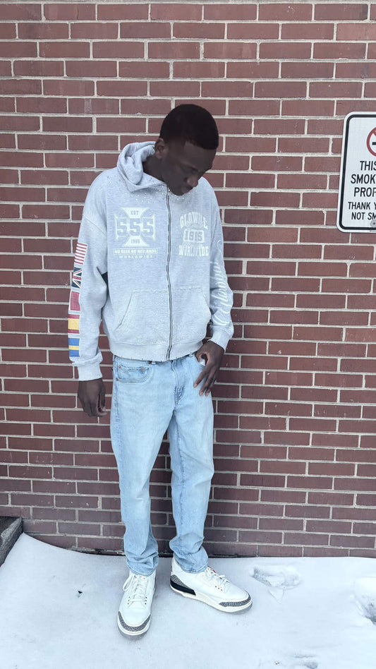 Grey 555 Glowbal Hoodie